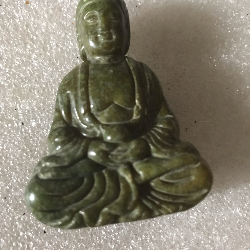 Green Jade Buddha Pendant Necklace